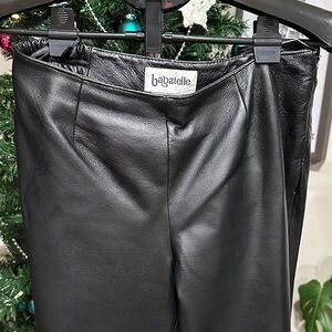 *BAGATELLE* Black Vintage Leather Stretch Waist Side Zipper Trouser Pants Size 8